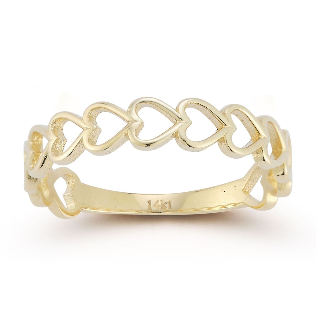 Soleil 14K Gold Open Heart Band Ring