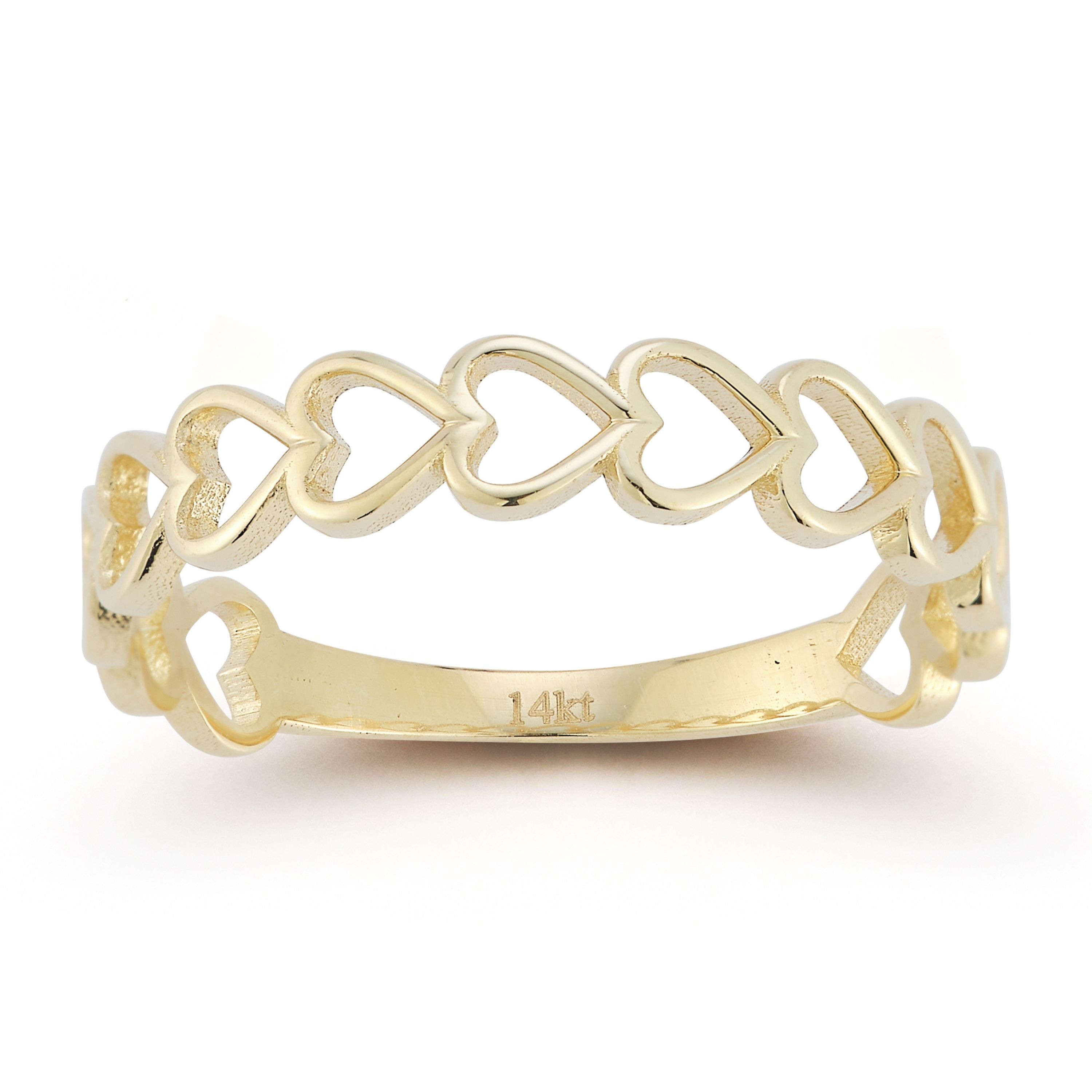 Soleil 14K Gold Open Heart Band Ring
