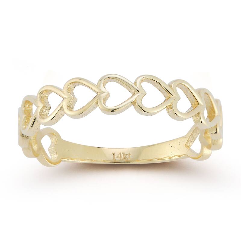 Soleil 14K Gold Open Heart Band Ring