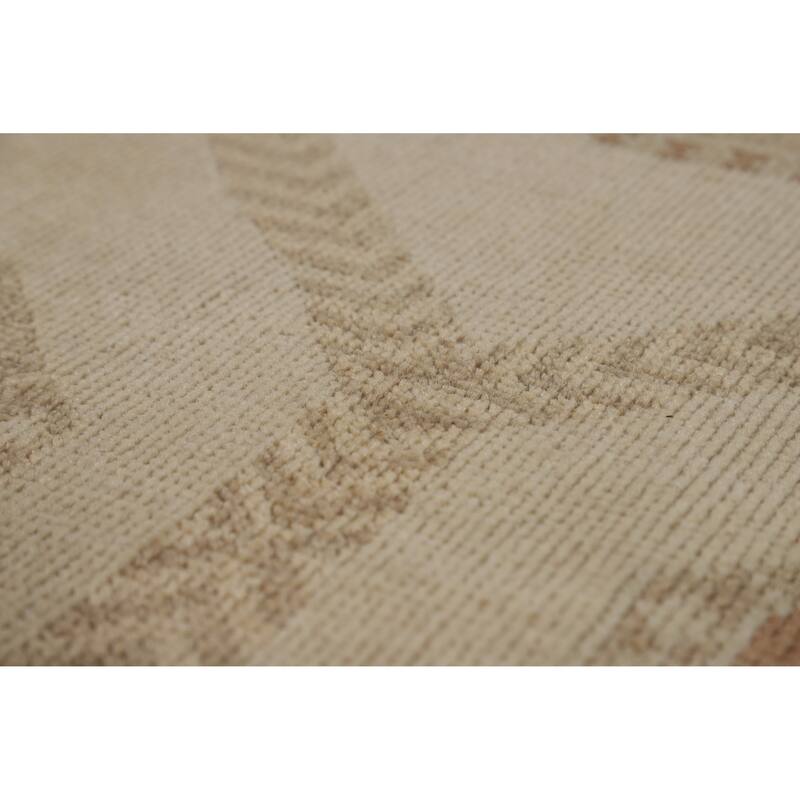 All-Over Vegetable Dye Khotan Turkish Area Rug Handmade Wool Carpet - 8'11" x 11'10"