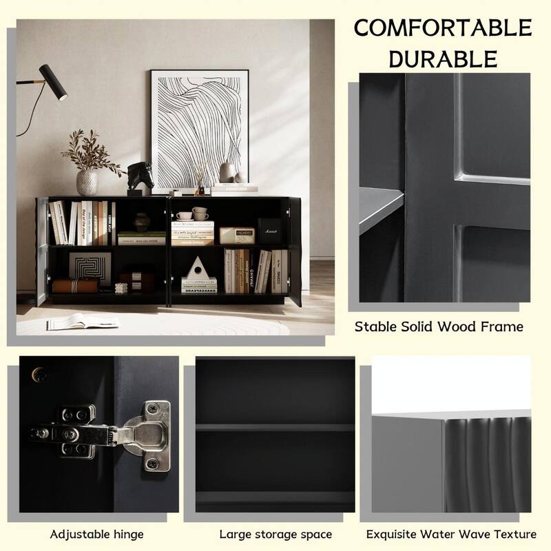 Modern 4-Door Buffet Cabinet with Storage