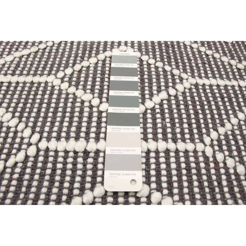 ECARPETGALLERY Braid weave Sienna Grey Wool Rug - 6'0 x 9'3