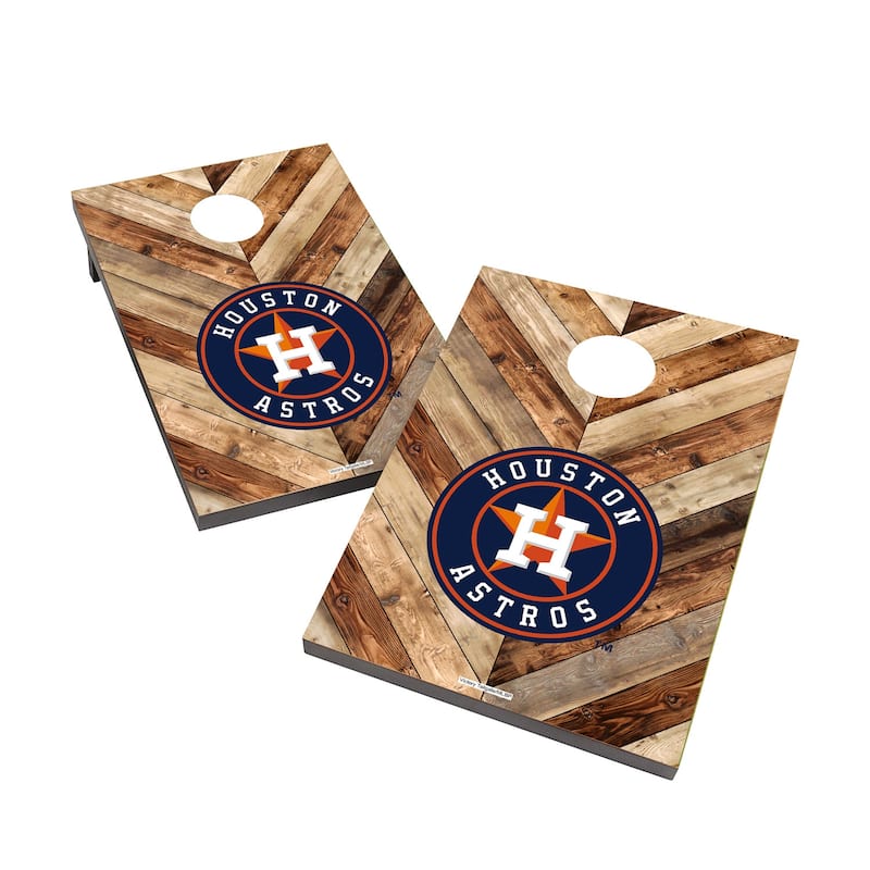 Houston Astros 2x4 MLB Cornhole Bag Toss - Include LED Lights