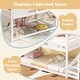 preview thumbnail 9 of 7, White Wooden Twin House Bed with Stairs and Roof for Kids