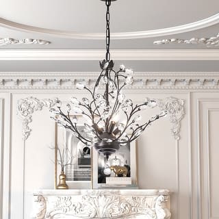 Maxax 4 - Light Unique Classic / Traditional Chandelier with Crystal Accents