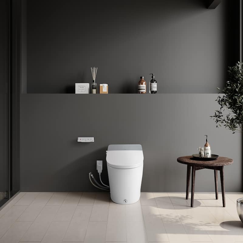 Ove Clarke Dual-Flush Hands-Free Smart Bidet Toilet with Built-in Tank - White