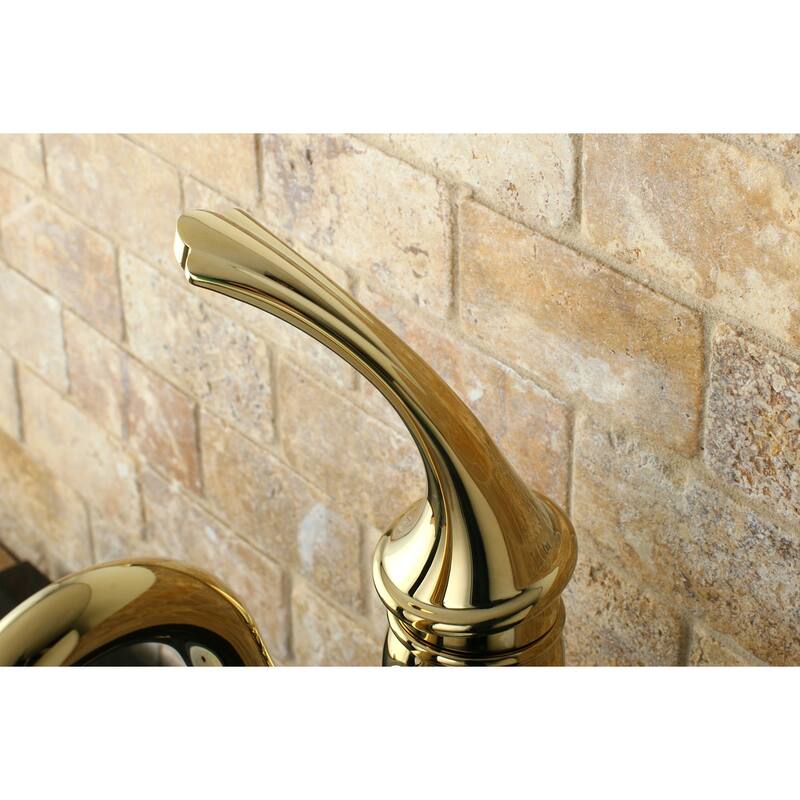 Kingston Brass Georgian Vessel Faucet with Deck Plate and Metal Lever
