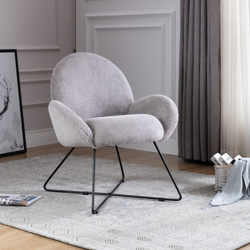 Corvus Rowen Modern Fleece Upholstered Accent Chair with Arm