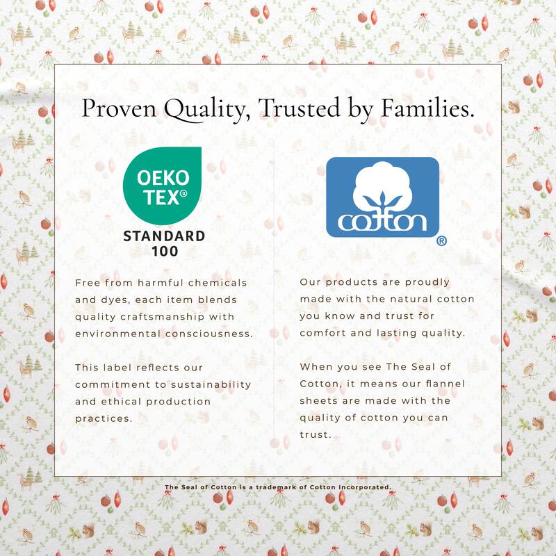Linery & Co. Ultra-Soft Turkish Cotton Flannel Holiday Print Sheet Set