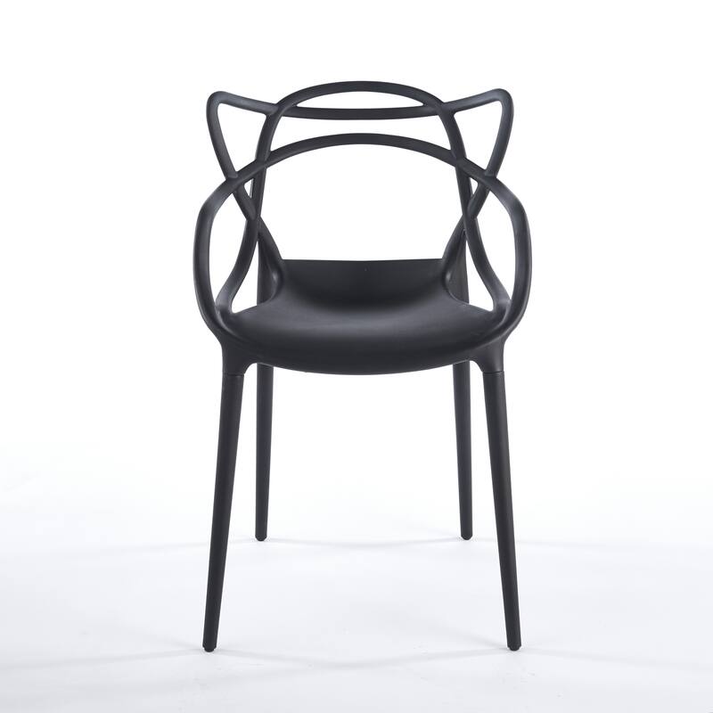 Plastic Dining Chairs Set of 4, Transparent Design Modern Kitchen Office