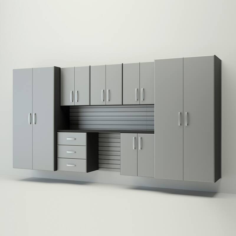 Flow Wall 8 Piece PVC Indoor Cabinet Deluxe Workstation