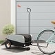 preview thumbnail 21 of 31, vidaXL Bike Trailer Kids Bicycle Cargo Trailer Cart Wagon with Tow Bar Iron 48" x 20.9" x 20.9" - Black and gray1