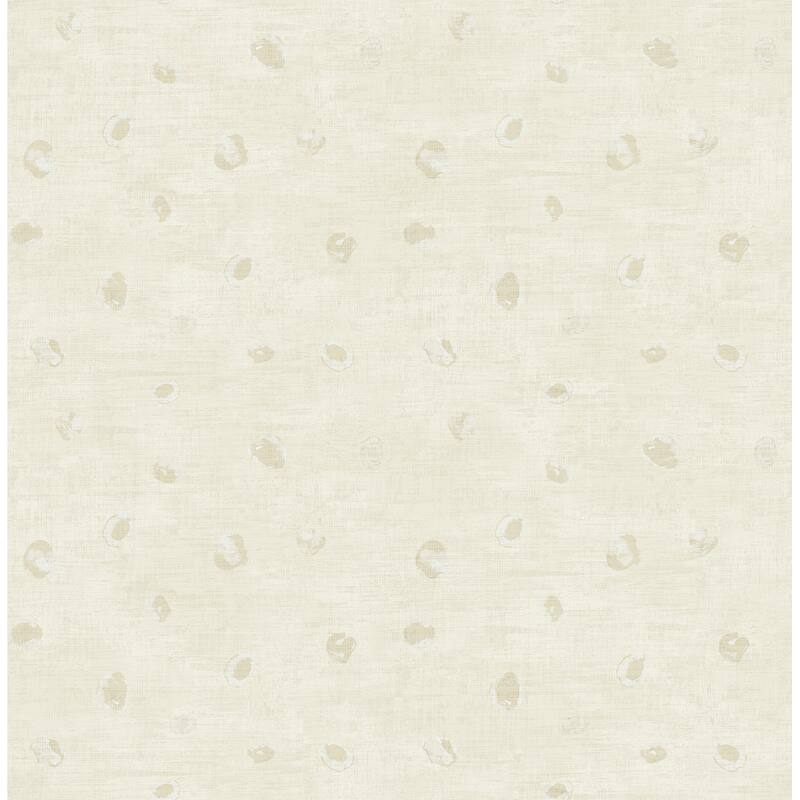 Seabrook Designs Hubble Dot Abstract Unpasted Wallpaper - 20.5 in. W x 33 ft. L - Metallic Gold and Ivory