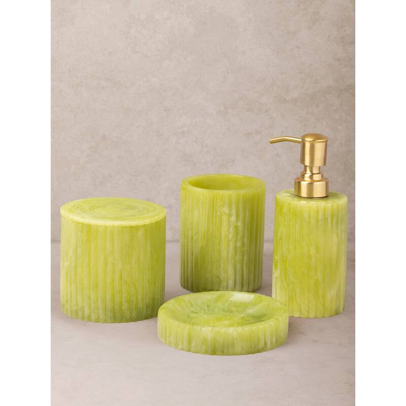 Porto Green Bath Accessories - Set of 4 - Set of 4