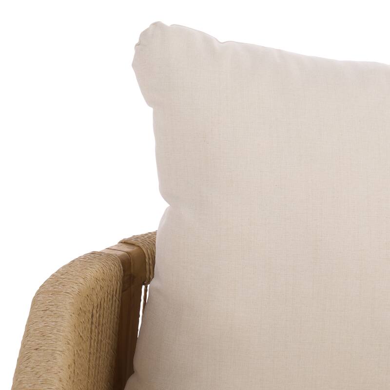 SAFAVIEH Couture Gale Teak & Hyacinth Patio Sofa - 70"W x 34"D x 24"H