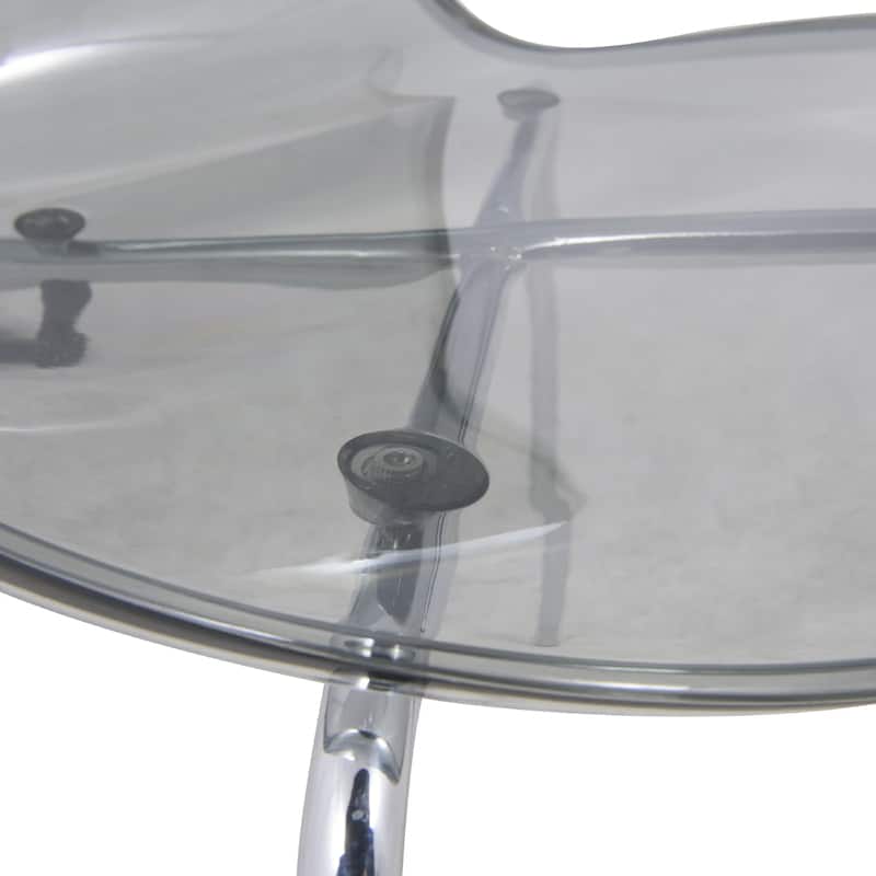 Oyster Modern Ergonomic Transparent Stackable Dining Side Chair with X Shaped Frame Rounded Seat Edge for Indoor Outdoor Use