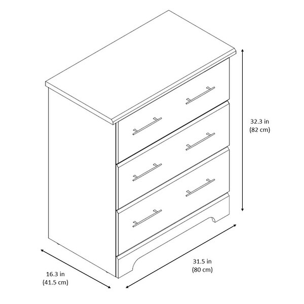 brookside 3 drawer chest