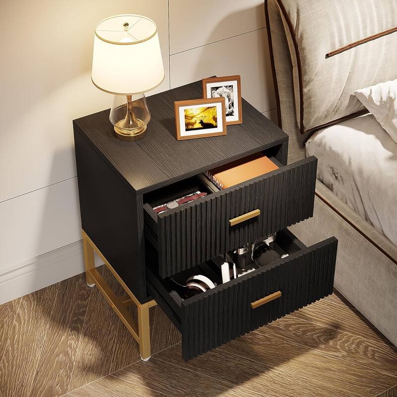 2-Drawer Nightstand Bed Side Table Storage End Table Side Table
