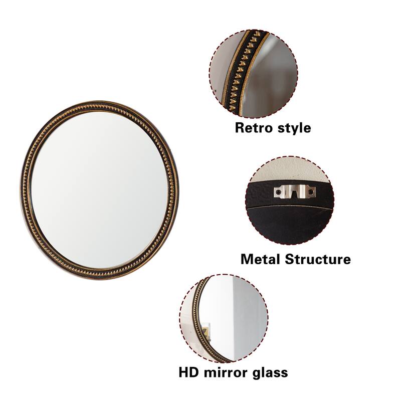 Round Decorative Wall Mirror - Gold