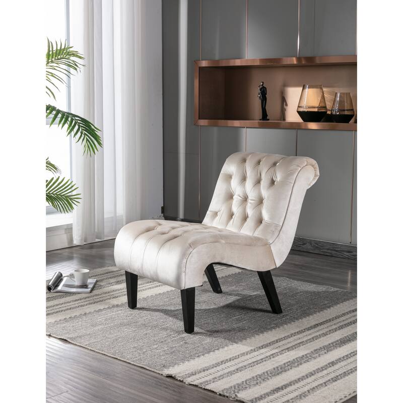 Modern Velvet Armless Living Room Chairs Set of 2