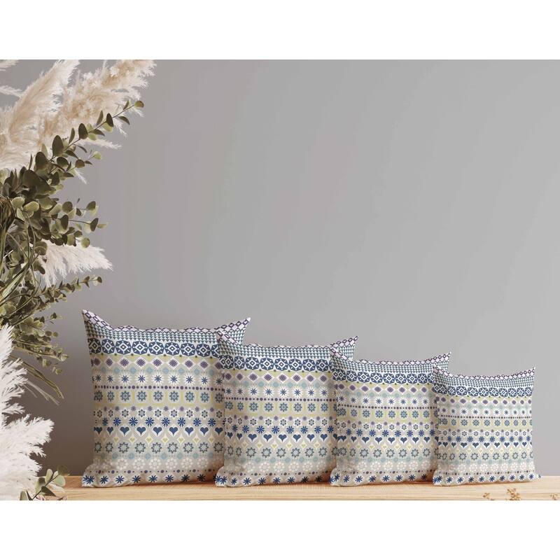 Shape Synergy Faux Suede Reversible Throw Pillow Yellow and Blue