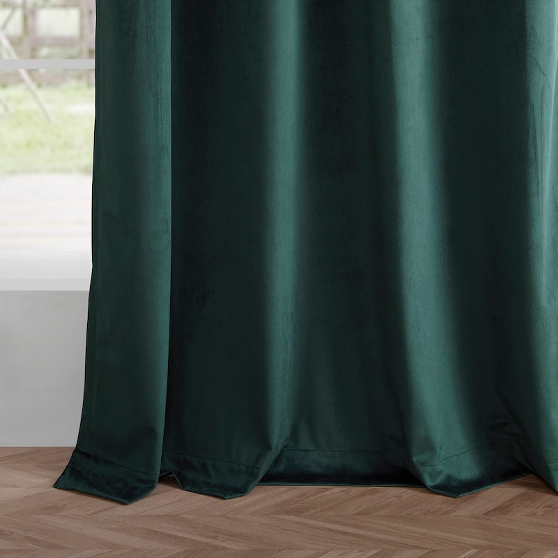 Exclusive Fabrics Simply Velvet Grommet Room Darkening Curtains for Bedroom & Living Room Curtains Pair (2 Panels))
