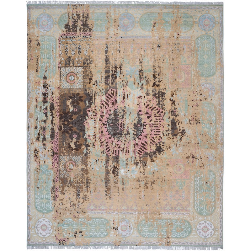 SAFAVIEH Couture Hand-knotted Vineyard Shyhrete Vintage Boho Oriental Wool - 6' x 9' - Turquoise/Pink - Rectangle