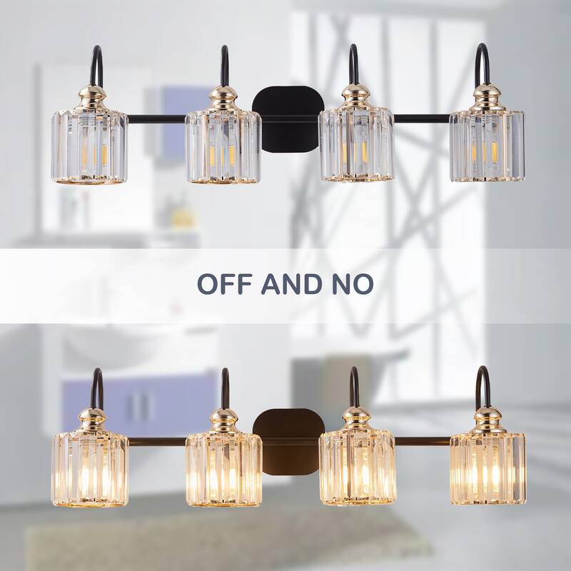Luxury Crystal 3/4 Lights Bathroom Vanity Lights Rose Gold/ Wall Sconce Lighting