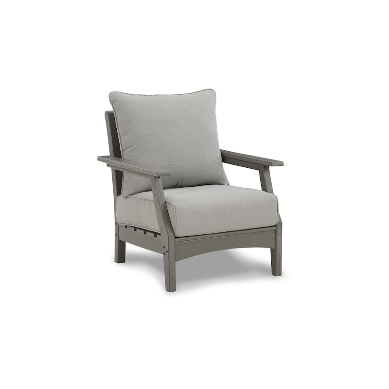 Signature Design by Ashley Visola Gray 4-Piece Outdoor Loveseat Conversation Set - 54"W x 33"D x 37"H