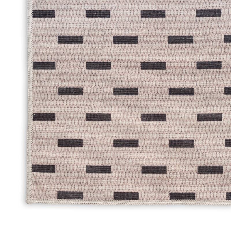 Nourison Washables Indoor Cream Geometric Area Rug
