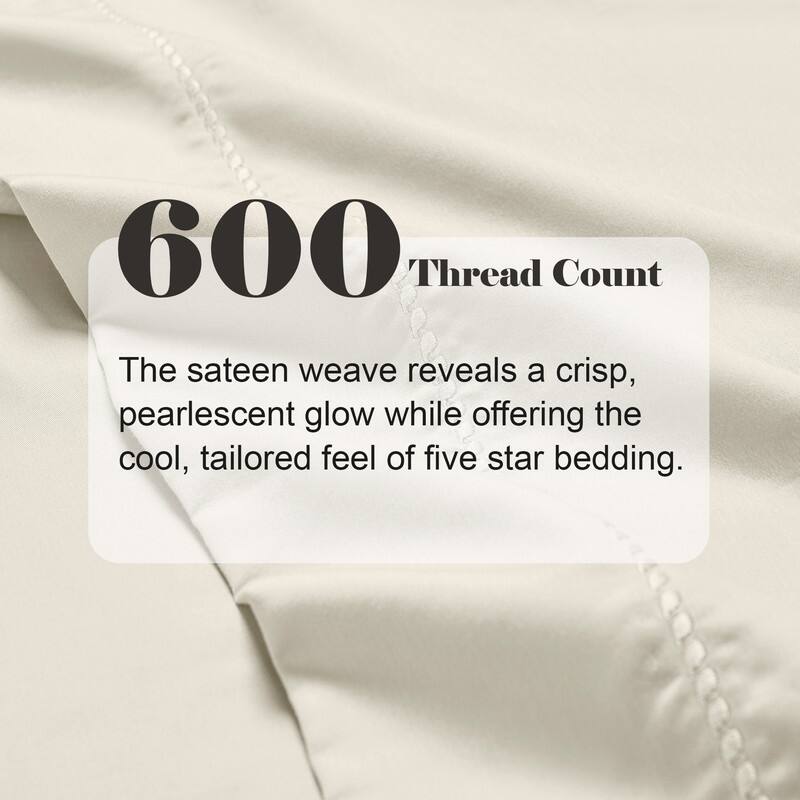 Superior Imperia Cotton Blend Embroidered 600 Thread Count Pillowcases, Set of 2