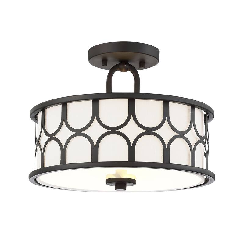Bellevue 2 Light 13" Wide Semi-Flush Drum Ceiling Fixture