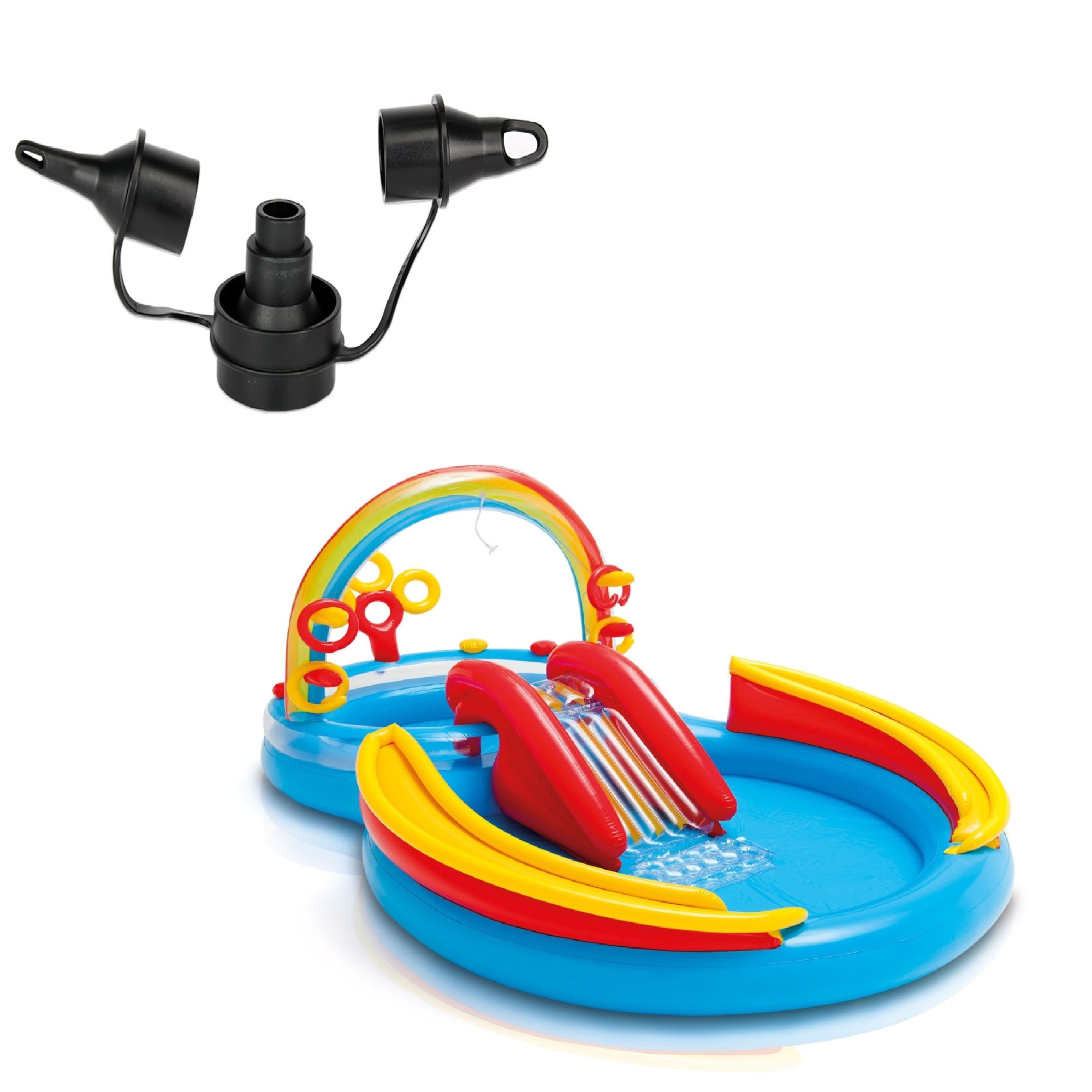 Intex rainbow ring inflatable pool discount