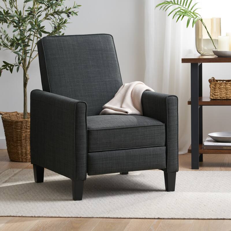 Push Back Recliner Chair for Living Room, Mid Century Modern Lazy Sofa Chair, Fabric Upholstered Arm Chair for Office, Bedroom