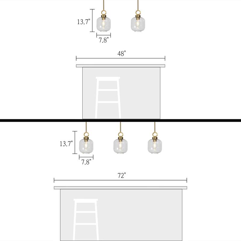 Cavitt Mid-century Modern Unique Pendant Lights Farmhouse Glass Kitchen Island Lighting