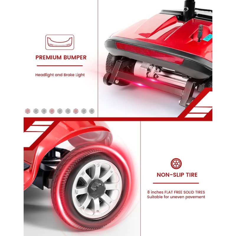 Folding Portable Mobility Scooter，Long-Range Battery Motorized Scooter for Seniors