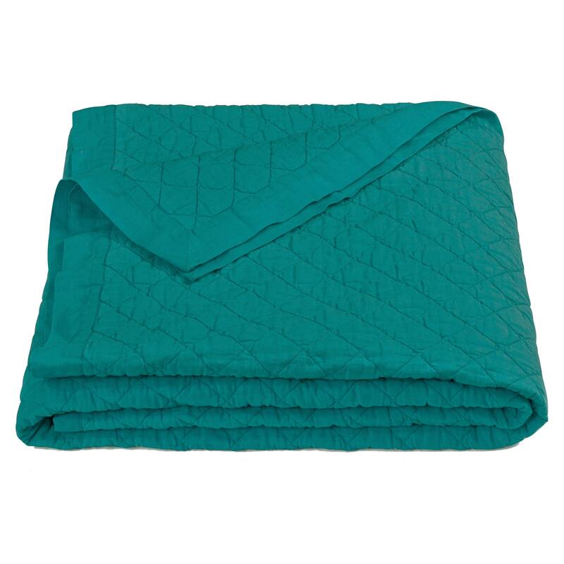 HiEnd Accents Diamond Pattern Linen Cotton Quilt, 1PC