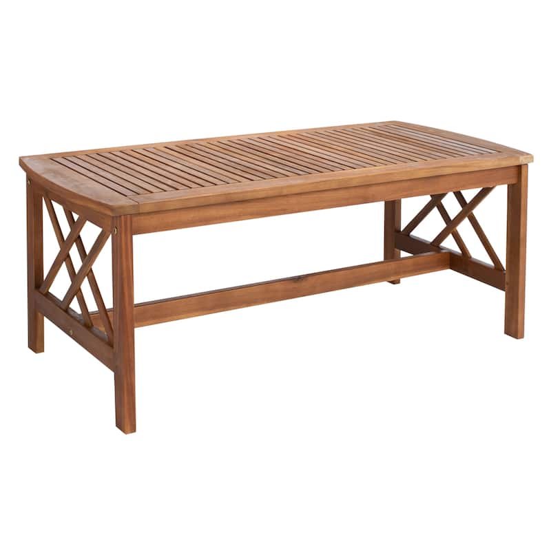 SAFAVIEH Outdoor Fontana 4-piece Acacia Wood Patio Conversation Set