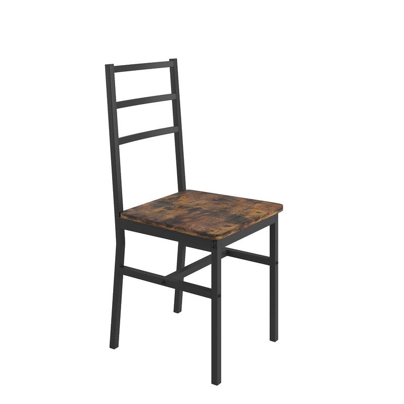 Modern 5-Piece Dining Set with Rectangular Solid Structure Table & 4 Ladder Back Chairs