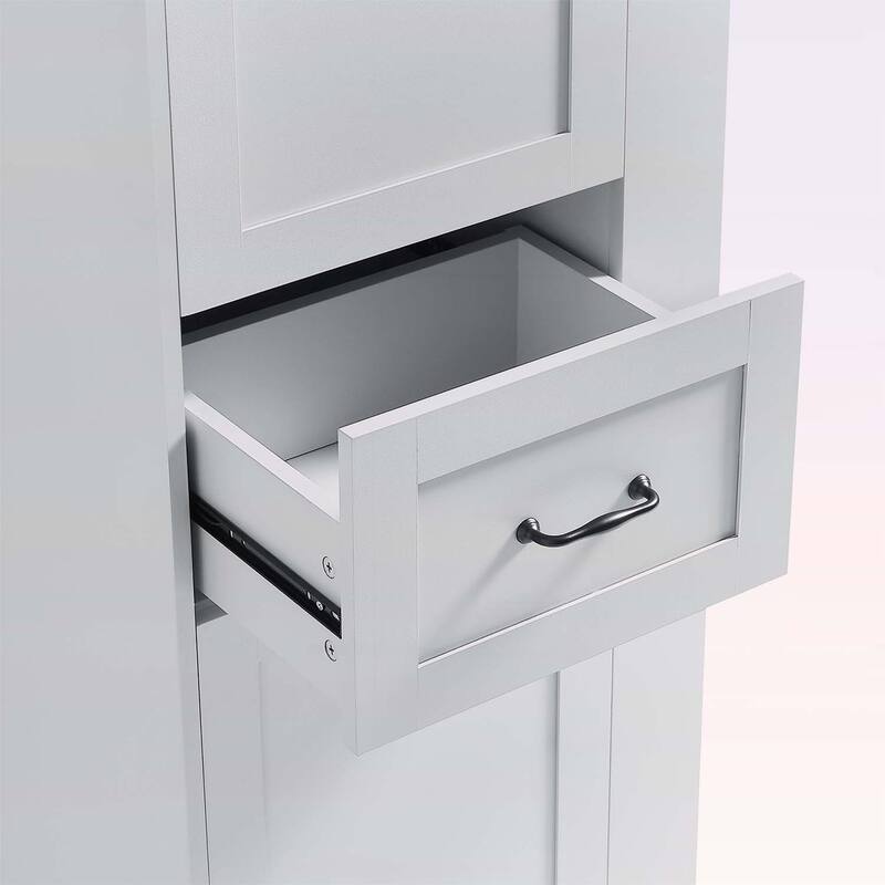Modern Tall Storage Cabinet - Tilt-Out Compartment,Adjustable Shelves,for Bathroom