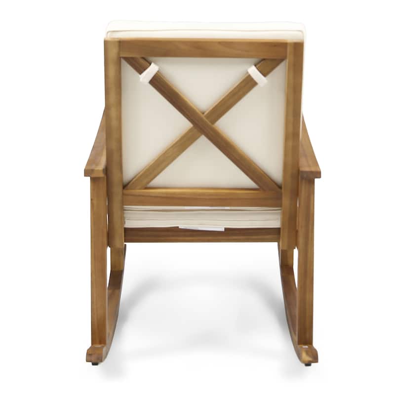 Candel Outdoor Acacia Wood Rocking Chair by Christopher Knight Home