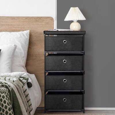 4 Drawer Fabric Dresser with Top