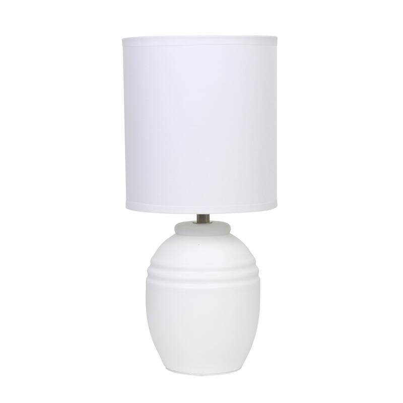 Mini Classic Jar Ceramic Table Lamp with Drum Shade - 19.5" - White