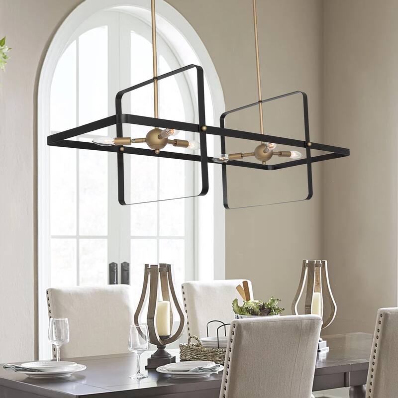 Modern 6 - Light Kitchen Island Linear Pendant - 42.13"x16.73"x16.54"