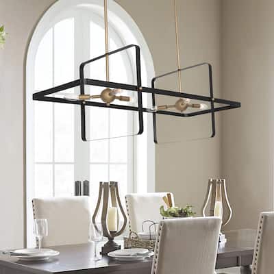 Modern 6 - Light Kitchen Island Linear Pendant - 42.13"x16.73"x16.54"