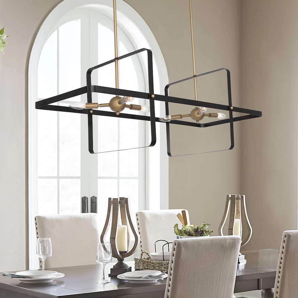 Modern 6 - Light Kitchen Island Linear Pendant - 42.13"x16.73"x16.54"