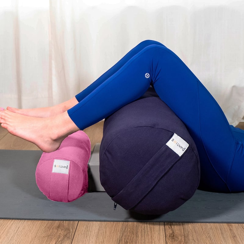 Sol Living Cylindrical Yoga Bolster Mini Meditation Cushion - Cotton - 14" x 6" x 6"