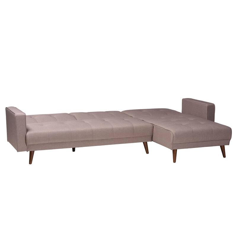 Claire Contemporary Clay Fabric Upholstered Convertible Sofa Bed