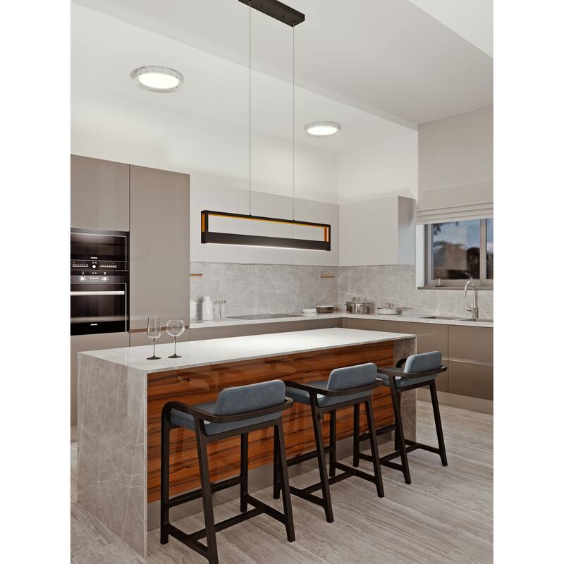 Carbon Loft Emery 1-light Black LED Pendant, White Acrylic Shade - Black