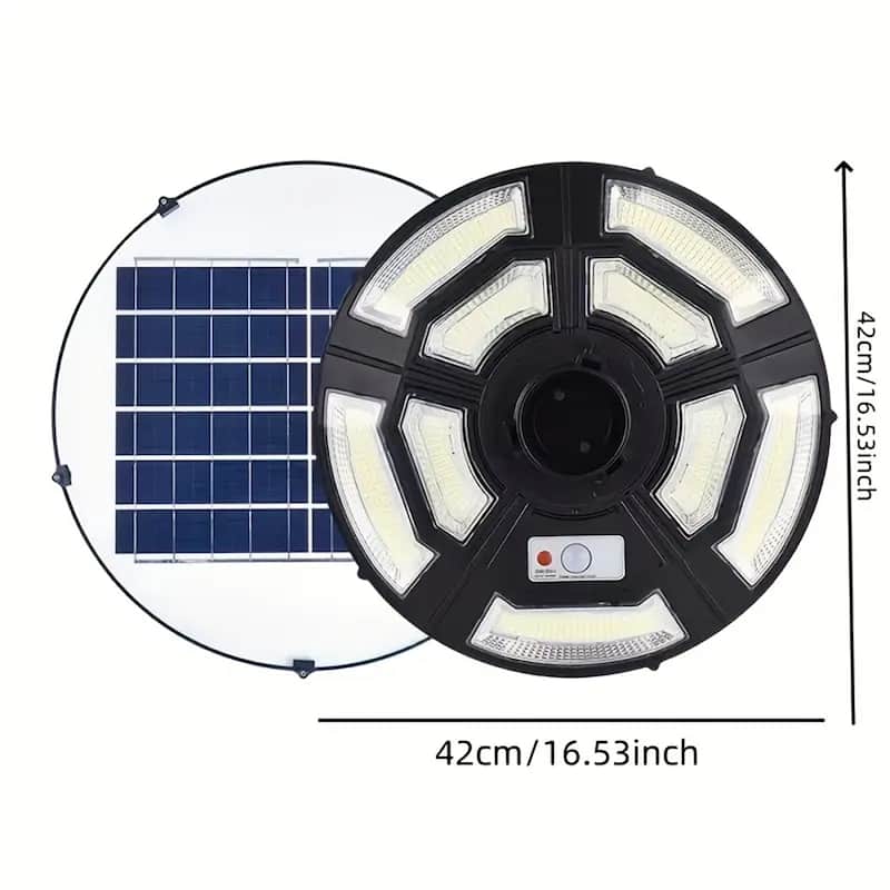 Power Circular UFO Street Lamp, LED Solar Garden Lights, Include Pole